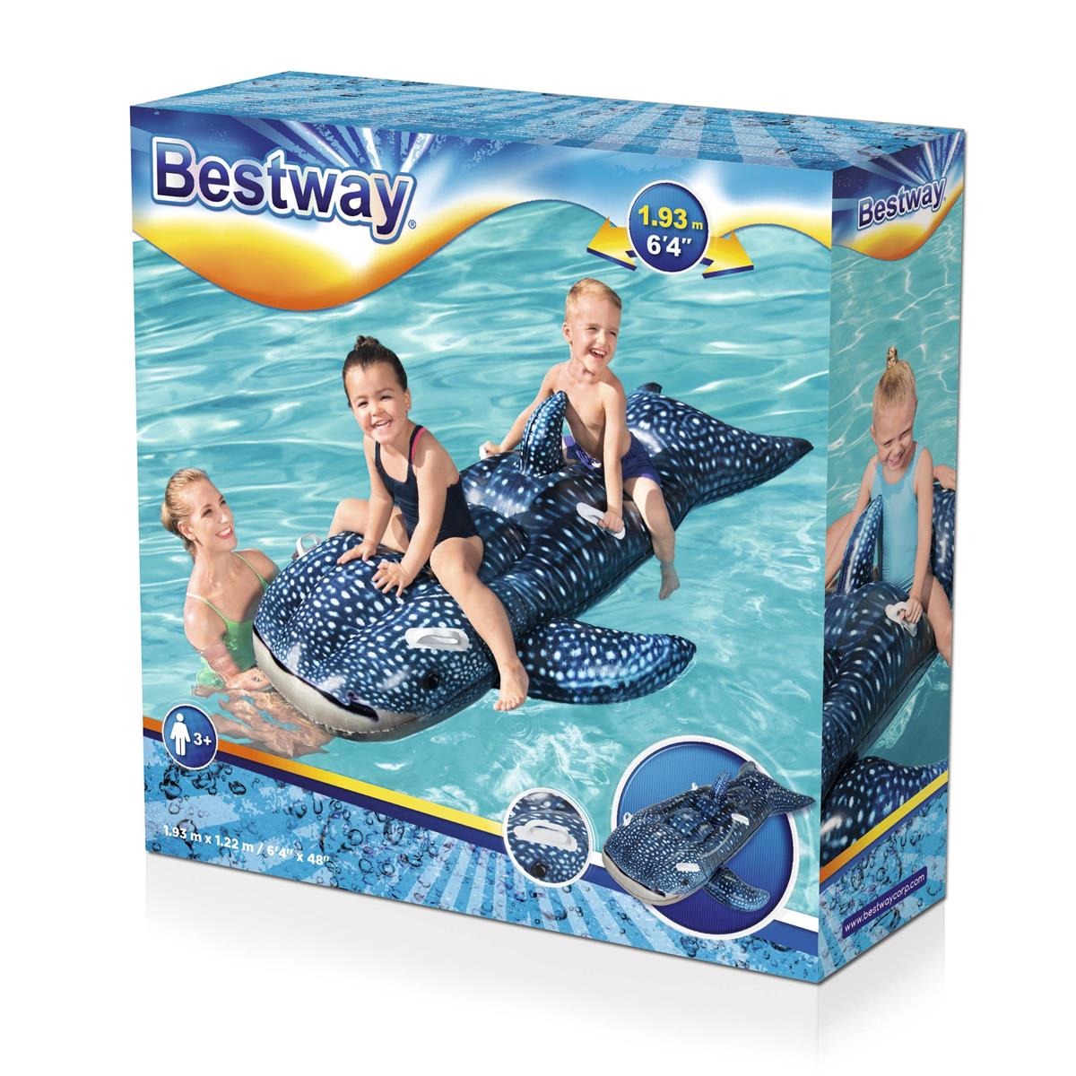 Игрушка Bestway надувной Кит 1,93x1,2 м, цвет синий - фото 4