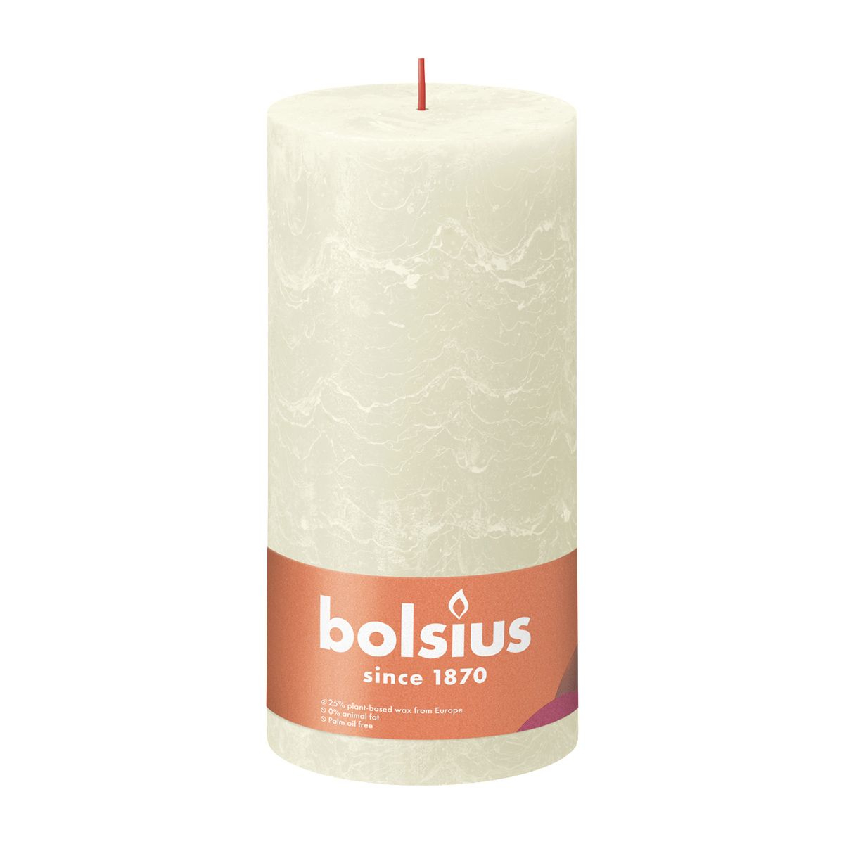 Свеча Bolsius Rustic 20х10 см Shine жемчужная