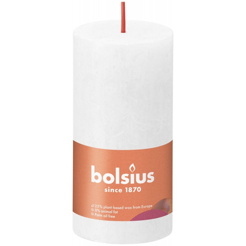 Свеча Bolsius Rustic Shine 10х5 см белая