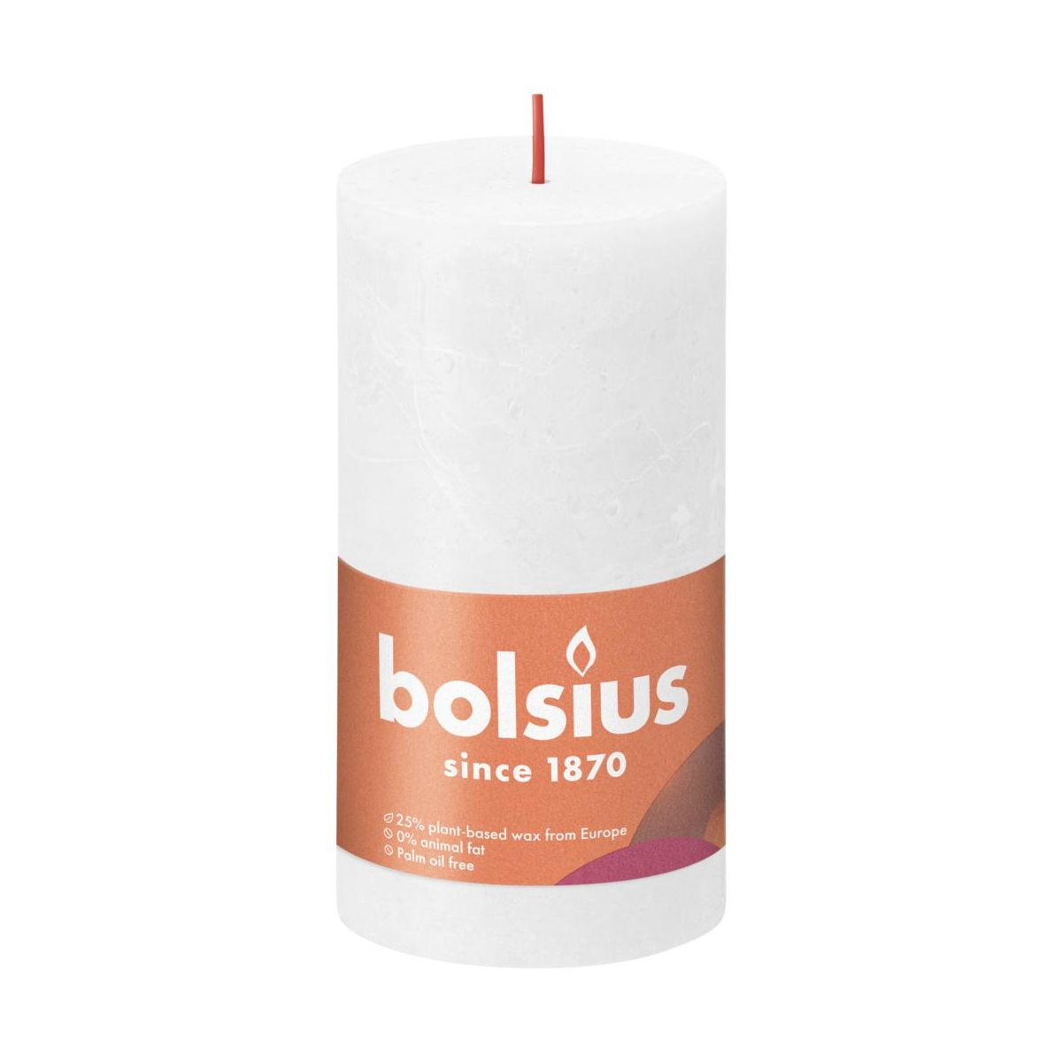 Свеча Bolsius Rustic 13х6,8 см Shine облачно-белая