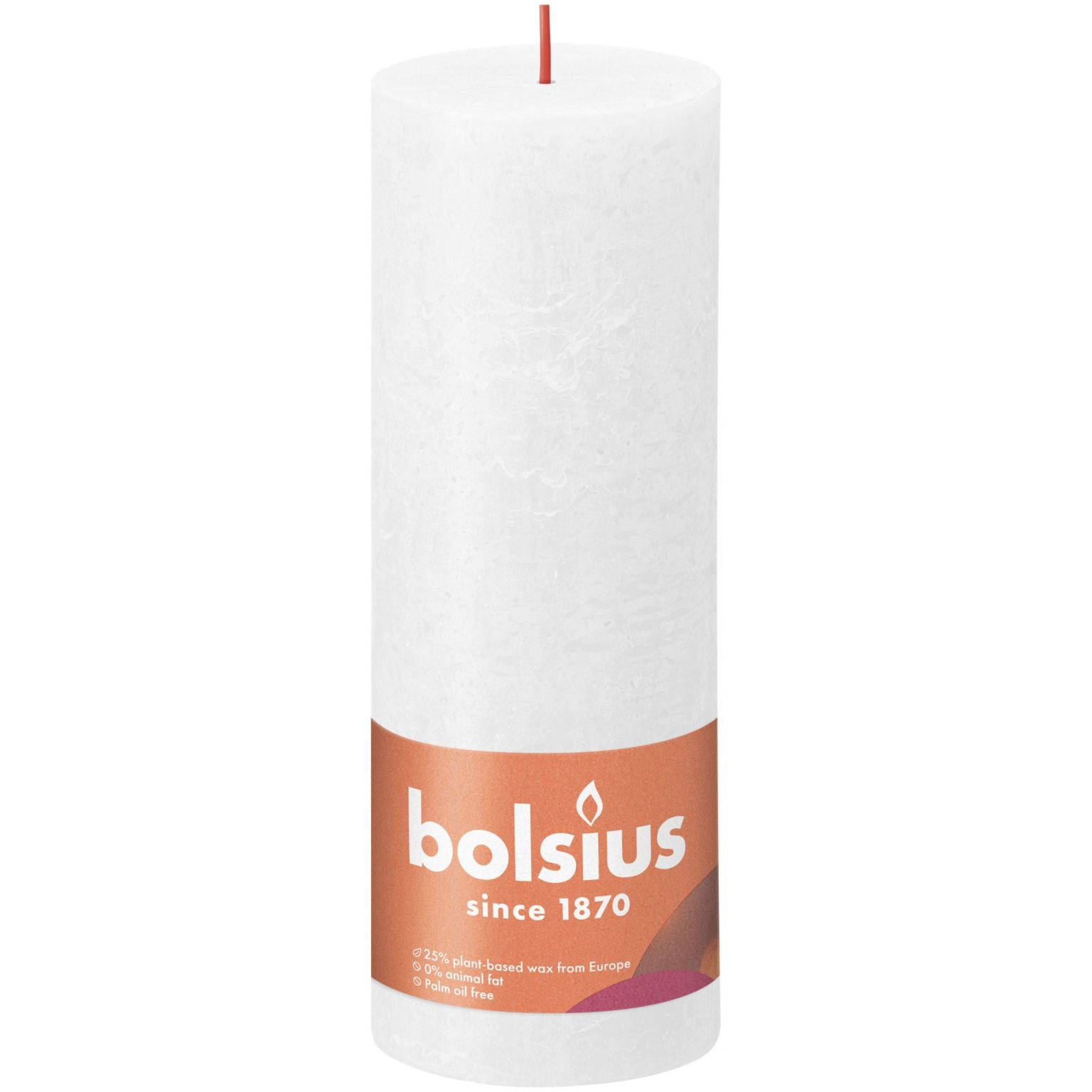 Свеча Bolsius Rustic 19х6,8 см Shine белая