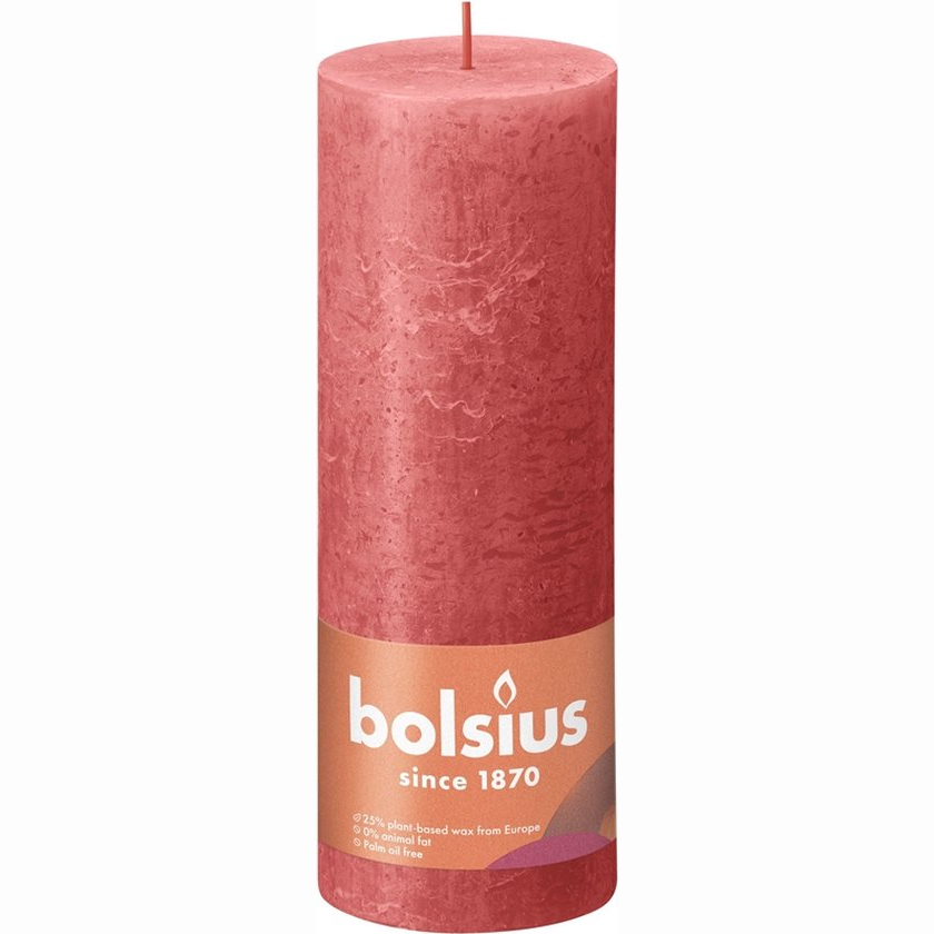 Свеча Bolsius Rustic Shine цветуще-розовая, 19х6,8 см