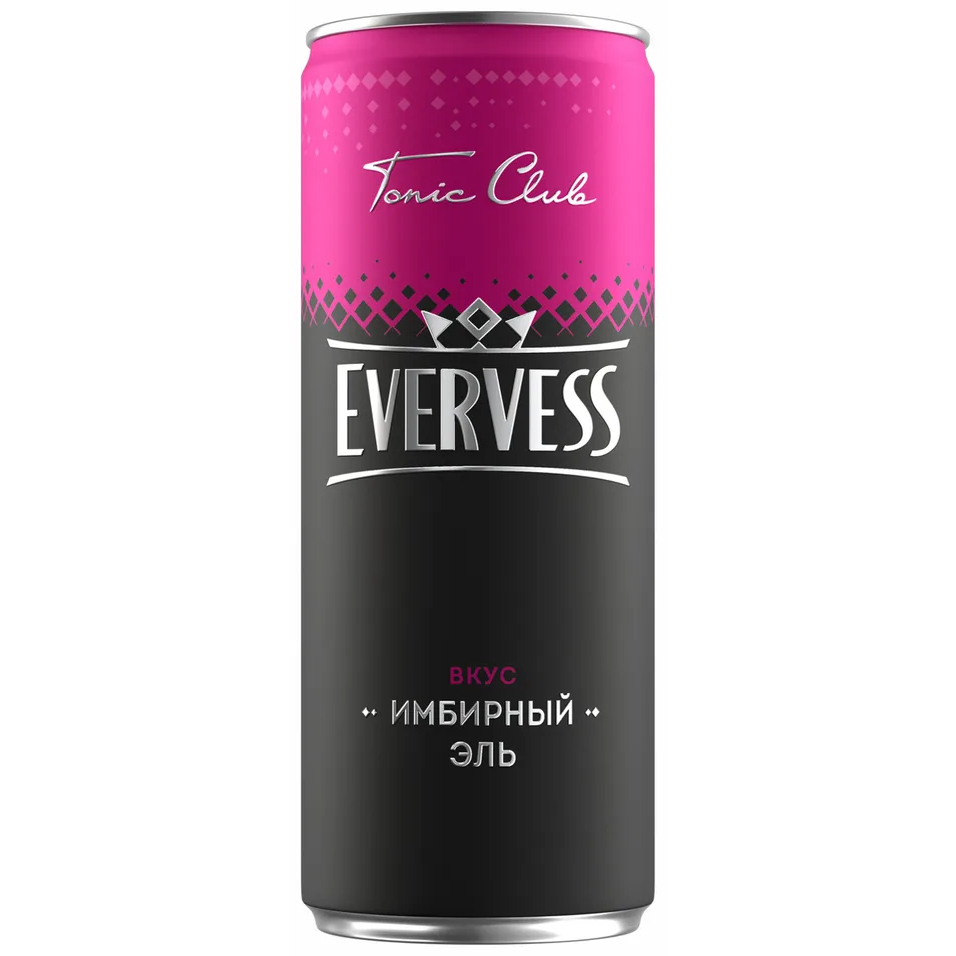 Напиток Evervess Имбирный эль 0,33 л энергетический напиток gorilla апельсин 0 45 литра ж б 24 шт в уп