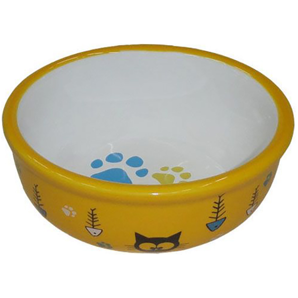 Миска для животных Foxie Hungry Cat желтая 13х5 см 360 мл ferplast venere s миска для кошек керамика 150 мл