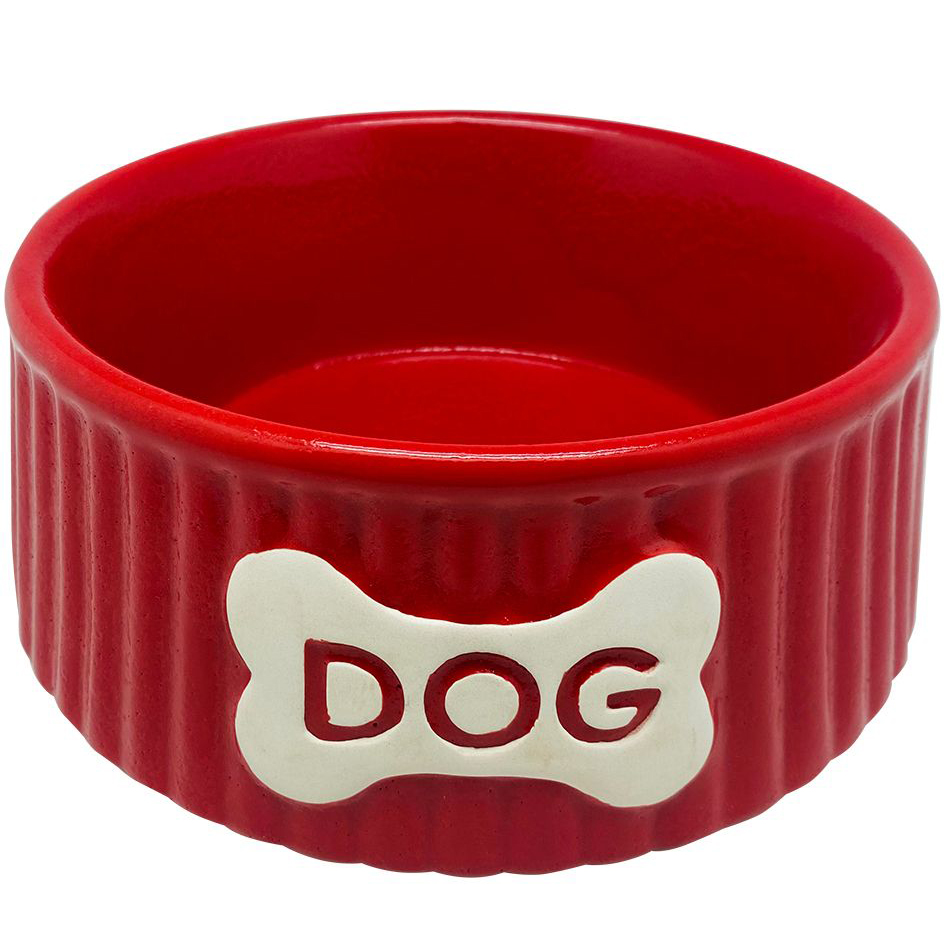 Миска для животных Foxie Dog Bone красная 15х6 см 350 мл ferplast venere s миска для кошек керамика 150 мл