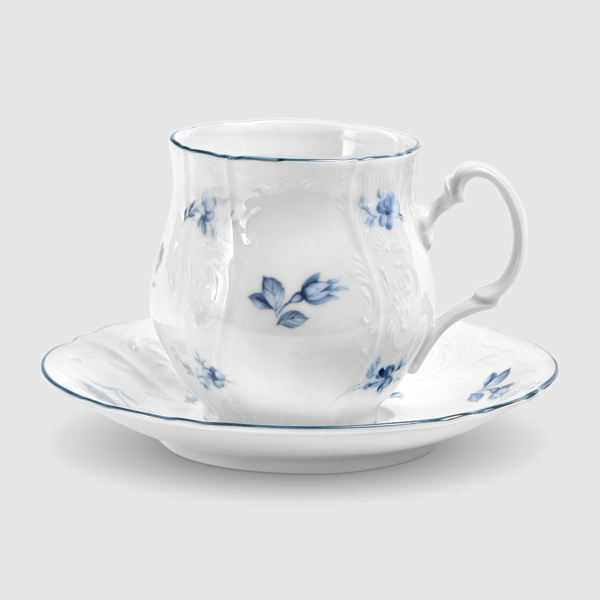 фото Чашка с блюдцем thun 1794 jonas. синие мелкие цветы