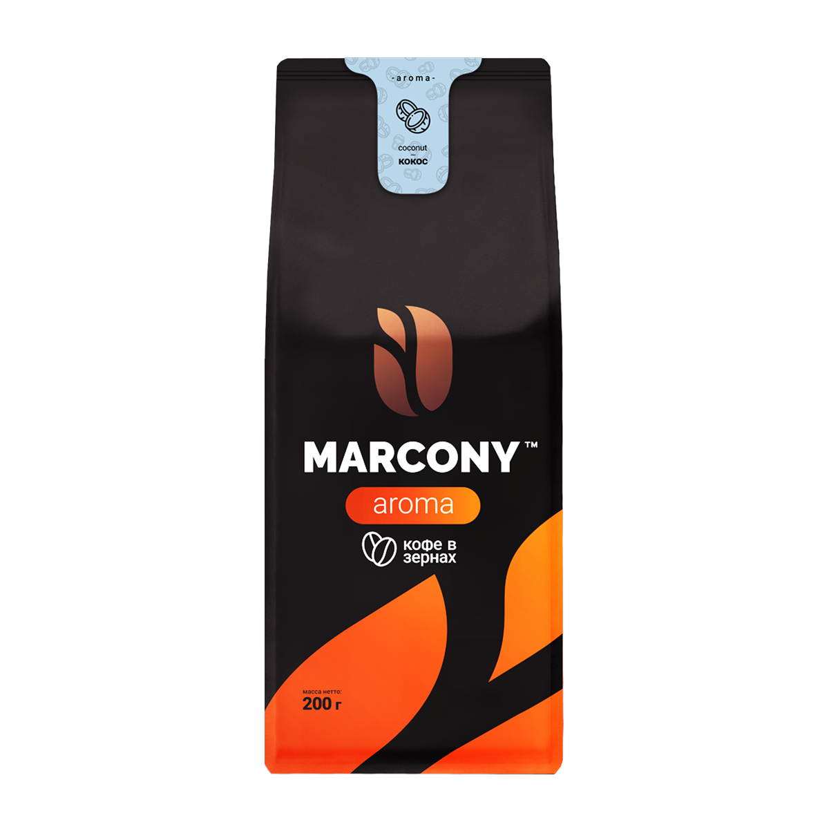 

Кофе в зернах Marcony AROMA со вкусом Кокоса, 200 г