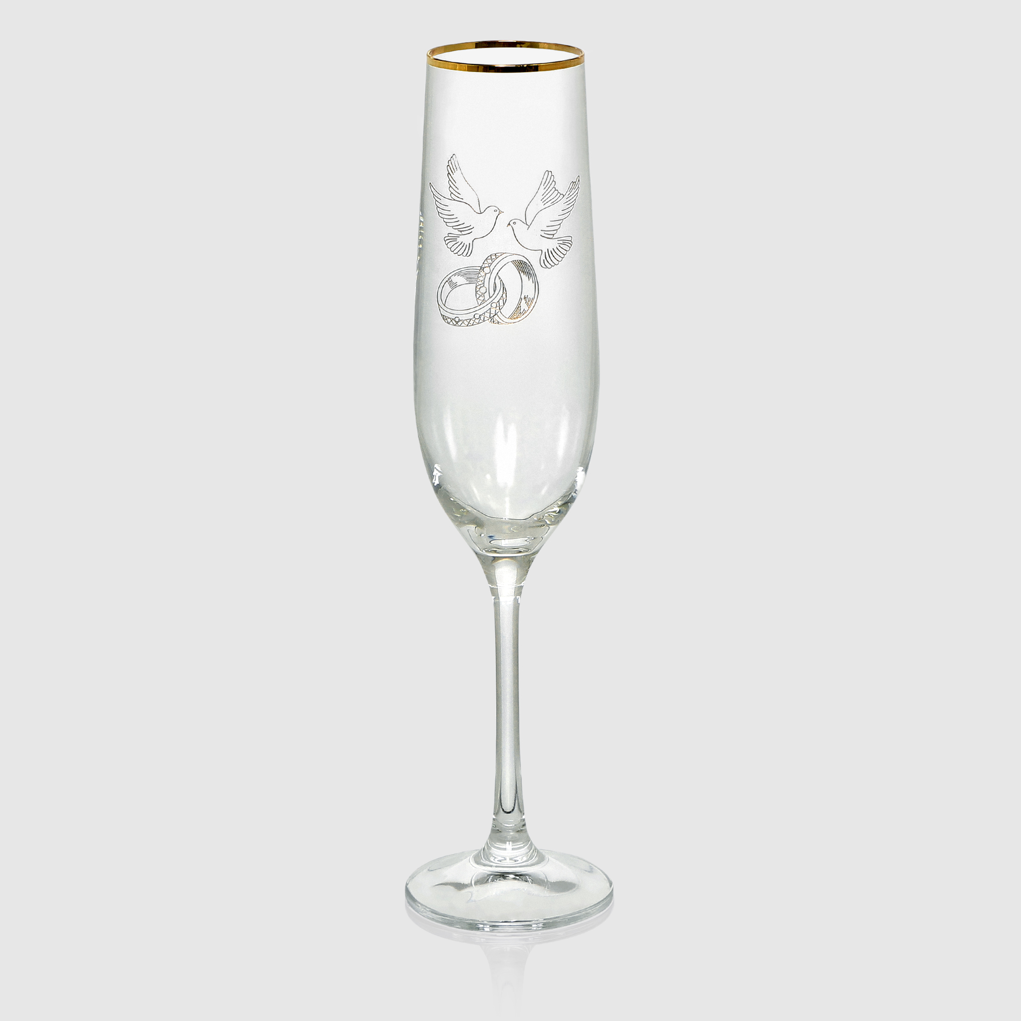 Набор бокалов для шампанского Bohemia Crystall Виола 190мл 2шт отводка золото стакан для чая армуду bohemia crystall 500pk 120 мл 6 шт