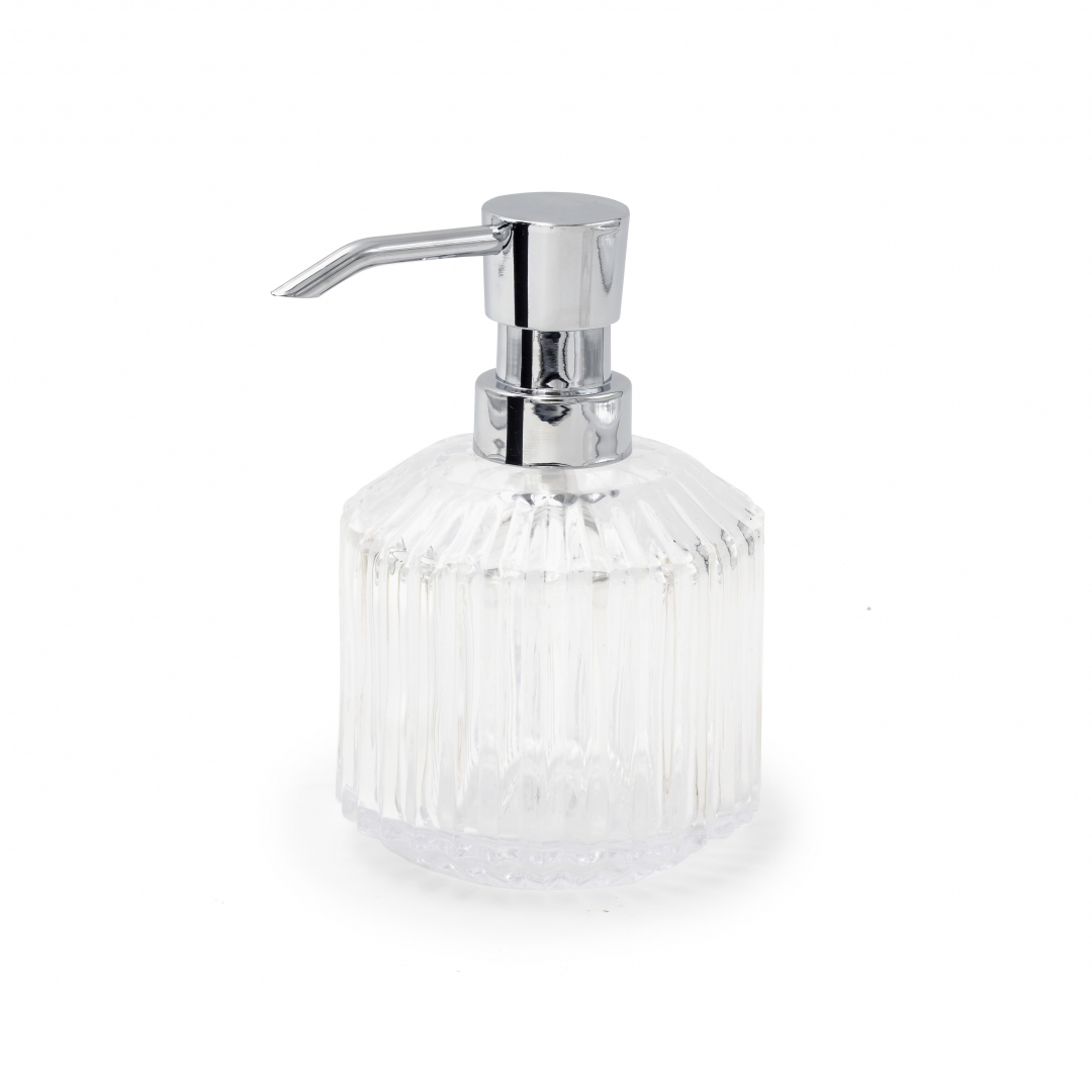 Дозатор для жидкого мыла Ridder Vilma прозрачный с серебряным 8,7х13 см