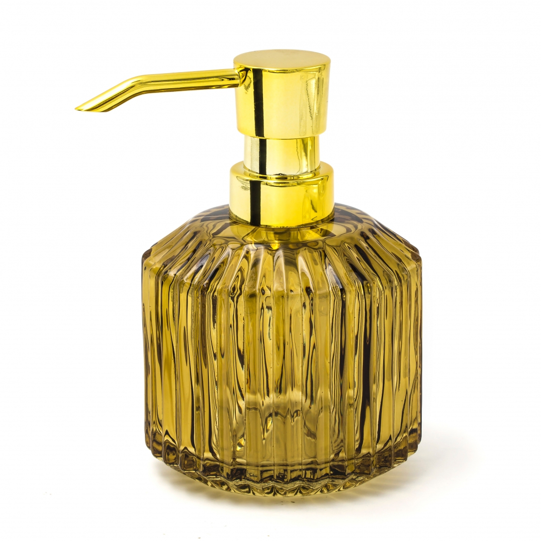 Дозатор для жидкого мыла Ridder Vilma прозрачный с жёлтым 8,7х13 см