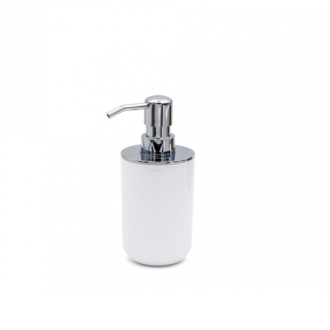 Дозатор для жидкого мыла Ridder Alba белый с серебряным 7,1х16,4 см
