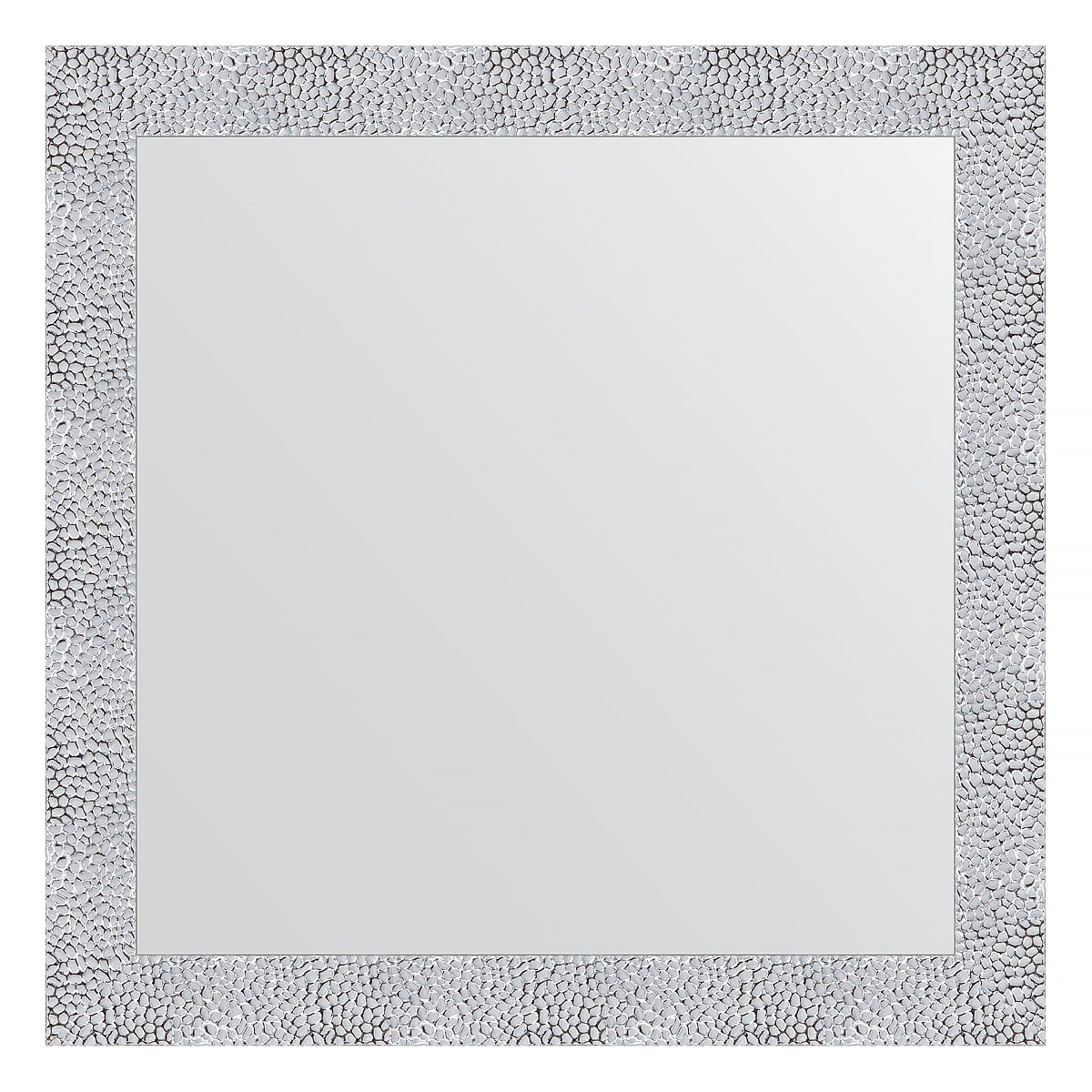 фото Зеркало в багетной раме evoform чеканка белая 70 мм 76x76 см