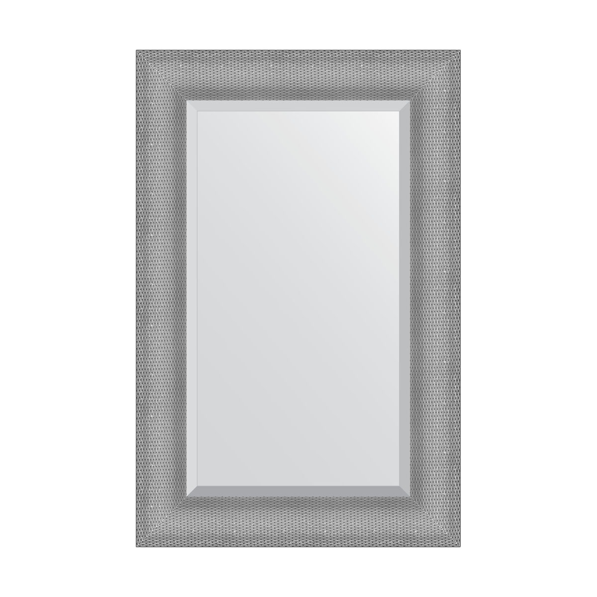 Зеркало с фацетом в багетной раме Evoform серебряная кольчуга 88 мм 57x87 см