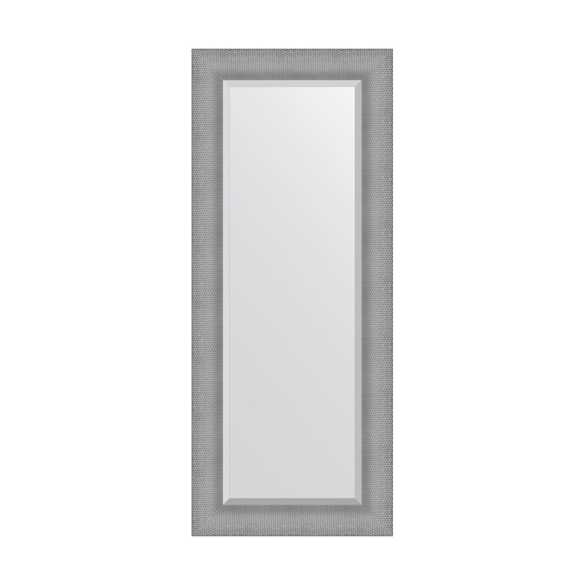 Зеркало с фацетом в багетной раме Evoform серебряная кольчуга 88 мм 57x137 см