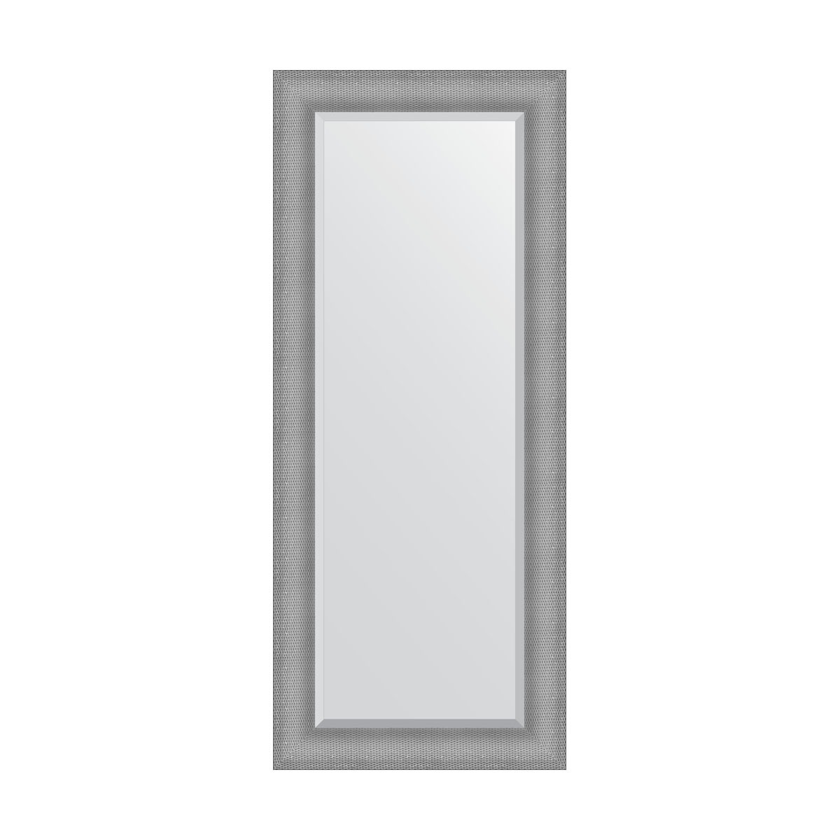 Зеркало с фацетом в багетной раме Evoform серебряная кольчуга 88 мм 62x147 см