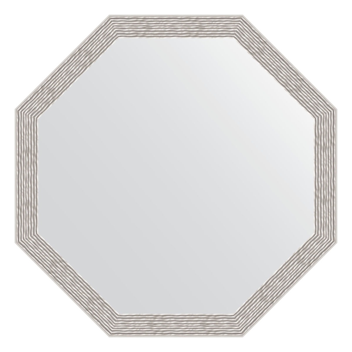 Зеркало в багетной раме Evoform волна алюминий 46 мм 63x63 см