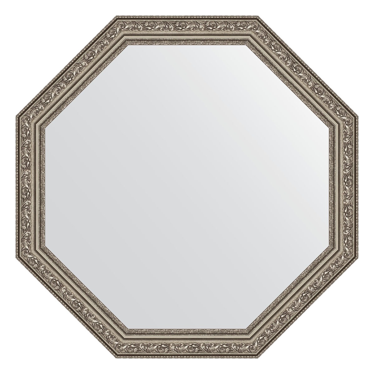 Зеркало в багетной раме Evoform виньетка состаренное серебро 56 мм 65x65 см