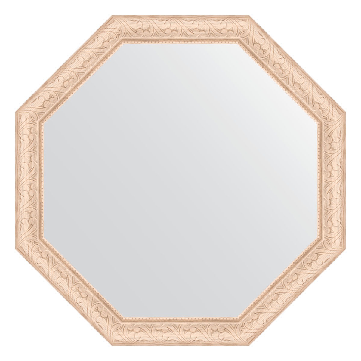 фото Зеркало в багетной раме evoform беленый дуб 57 мм 65x65 см