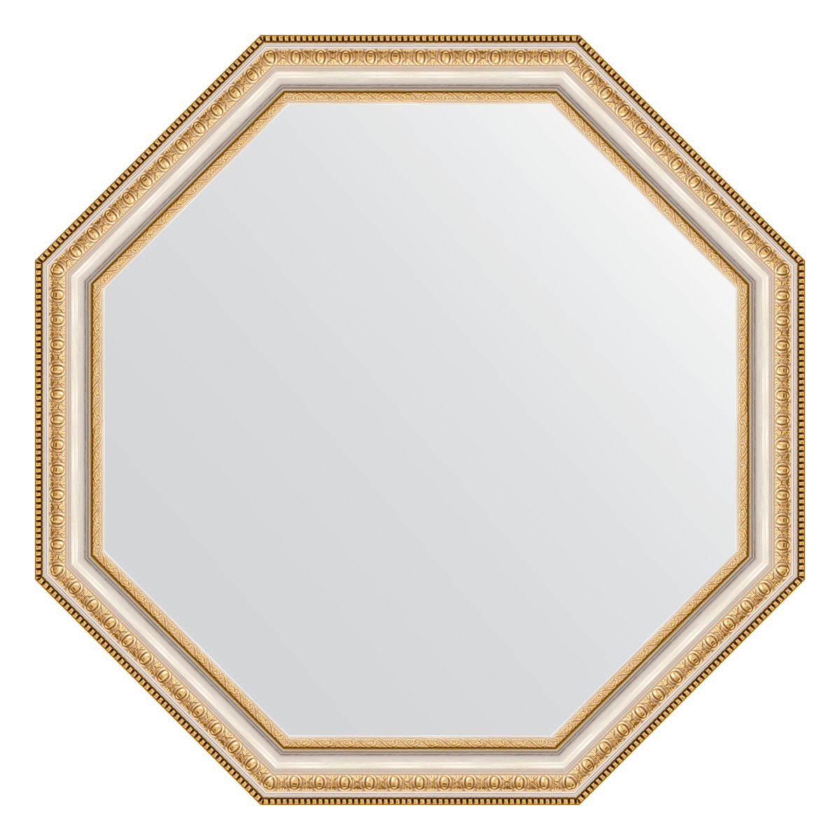 Зеркало в багетной раме Evoform золотые бусы на серебре 60 мм 66x66 см
