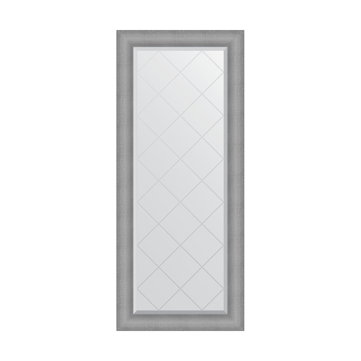 Зеркало с гравировкой в багетной раме Evoform серебряная кольчуга 88 мм 67x157 см