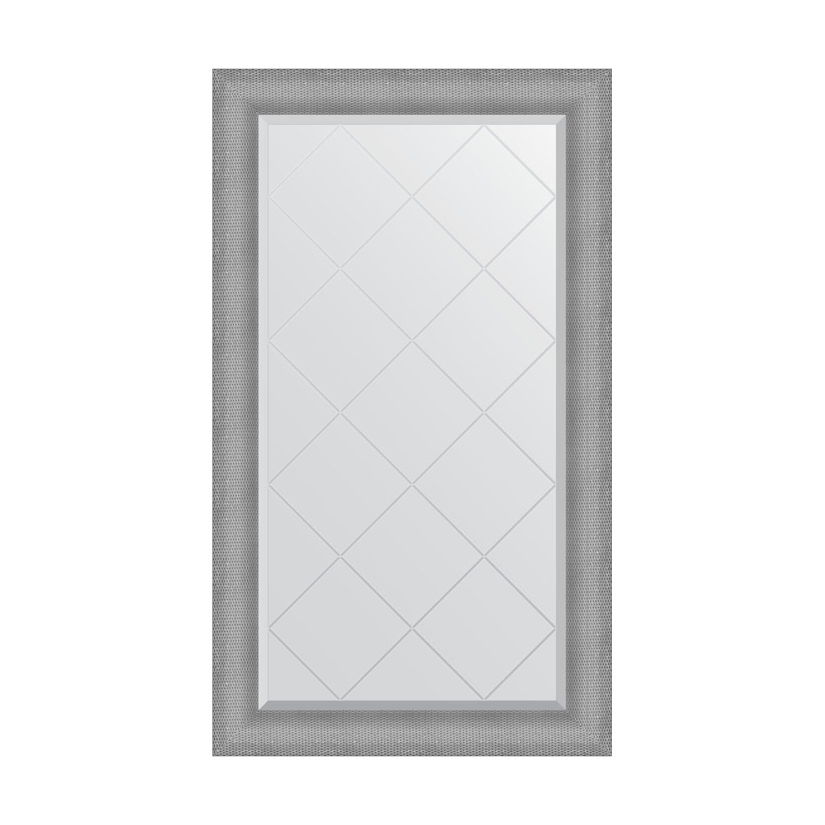 фото Зеркало с гравировкой в багетной раме evoform серебряная кольчуга 88 мм 77x132см