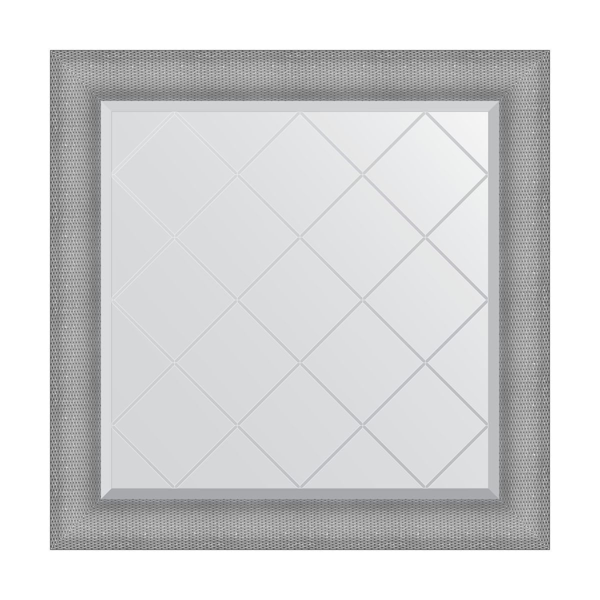 Зеркало с гравировкой в багетной раме Evoform серебряная кольчуга 88 мм 87x87 см зеркало с гравировкой в багетной раме evoform серебряная кольчуга 88 мм 77x132см