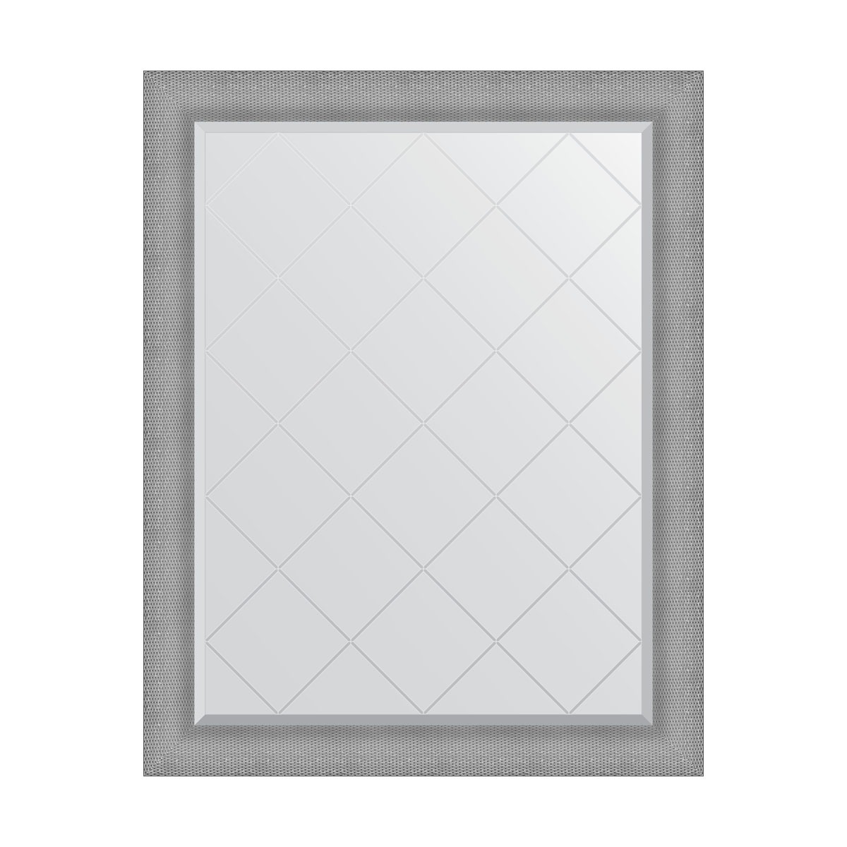 Зеркало с гравировкой в багетной раме Evoform серебряная кольчуга 88 мм 97x122 см зеркало с гравировкой в багетной раме evoform серебряная кольчуга 88 мм 132x187 см