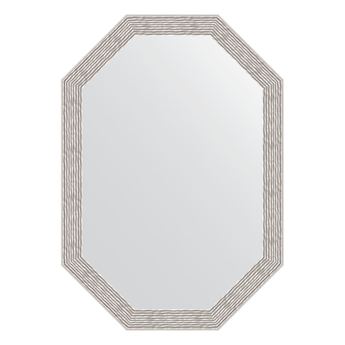 Зеркало в багетной раме Evoform волна алюминий 46 мм 48x68 см