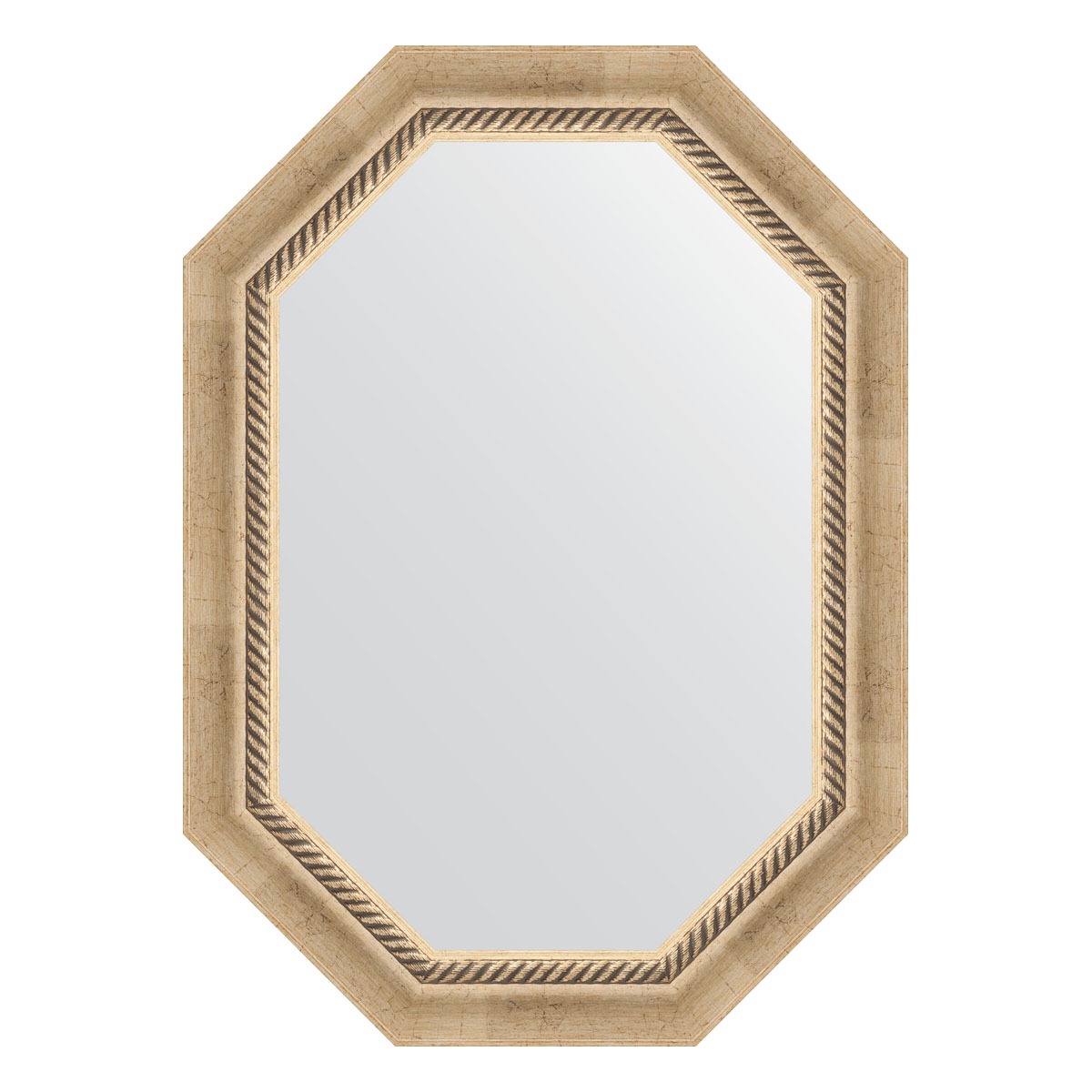 фото Зеркало в багетной раме evoform состаренное серебро с плетением 70 мм 53x73 см
