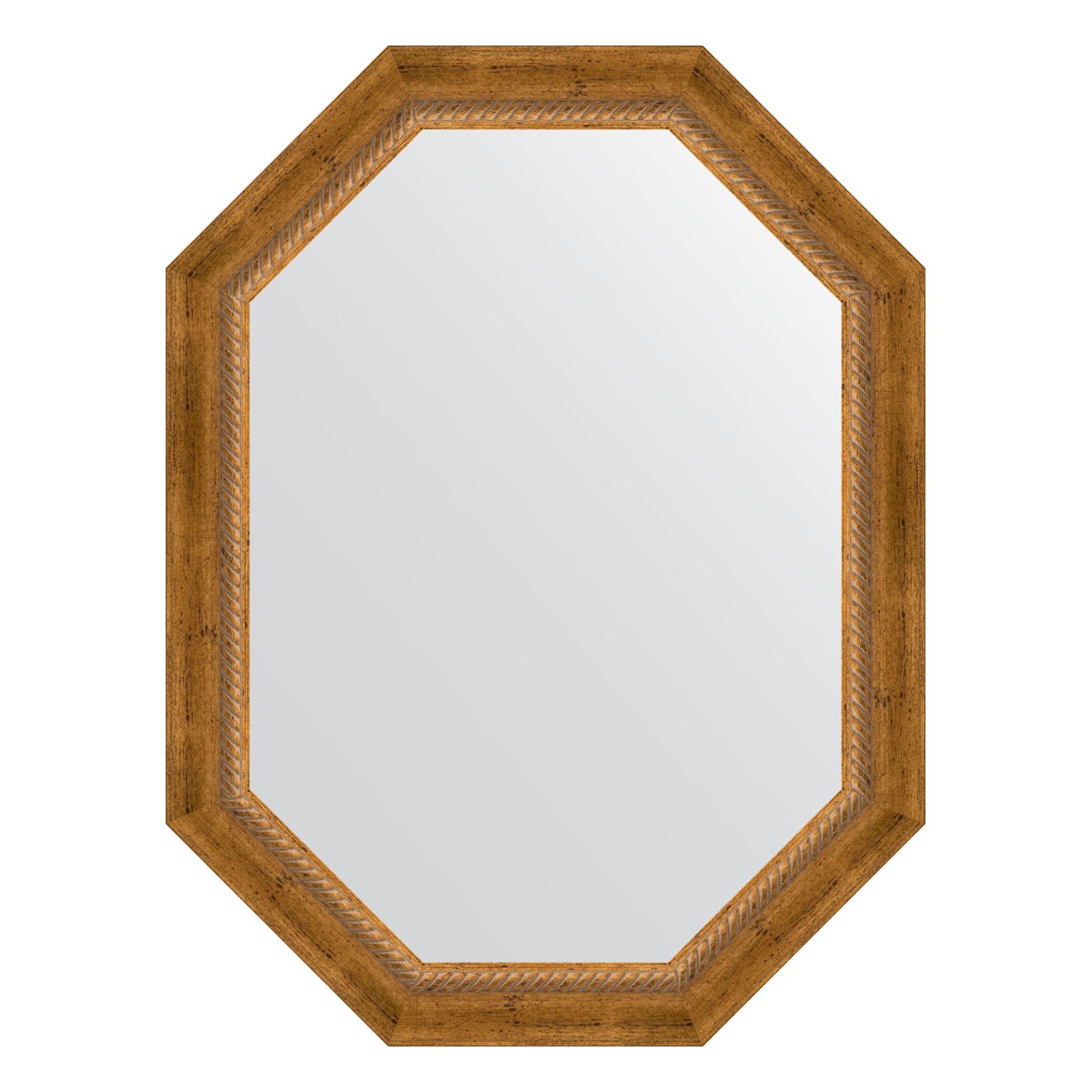 Зеркало в багетной раме Evoform состаренная бронза с плетением 70 мм 63x83 см