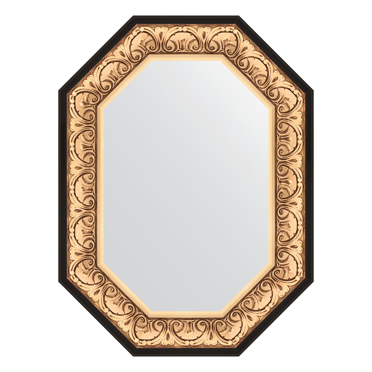 Зеркало в багетной раме Evoform барокко золото 106 мм 60x80 см зеркало с фацетом в багетной раме evoform барокко золото 106 мм 60х90 см