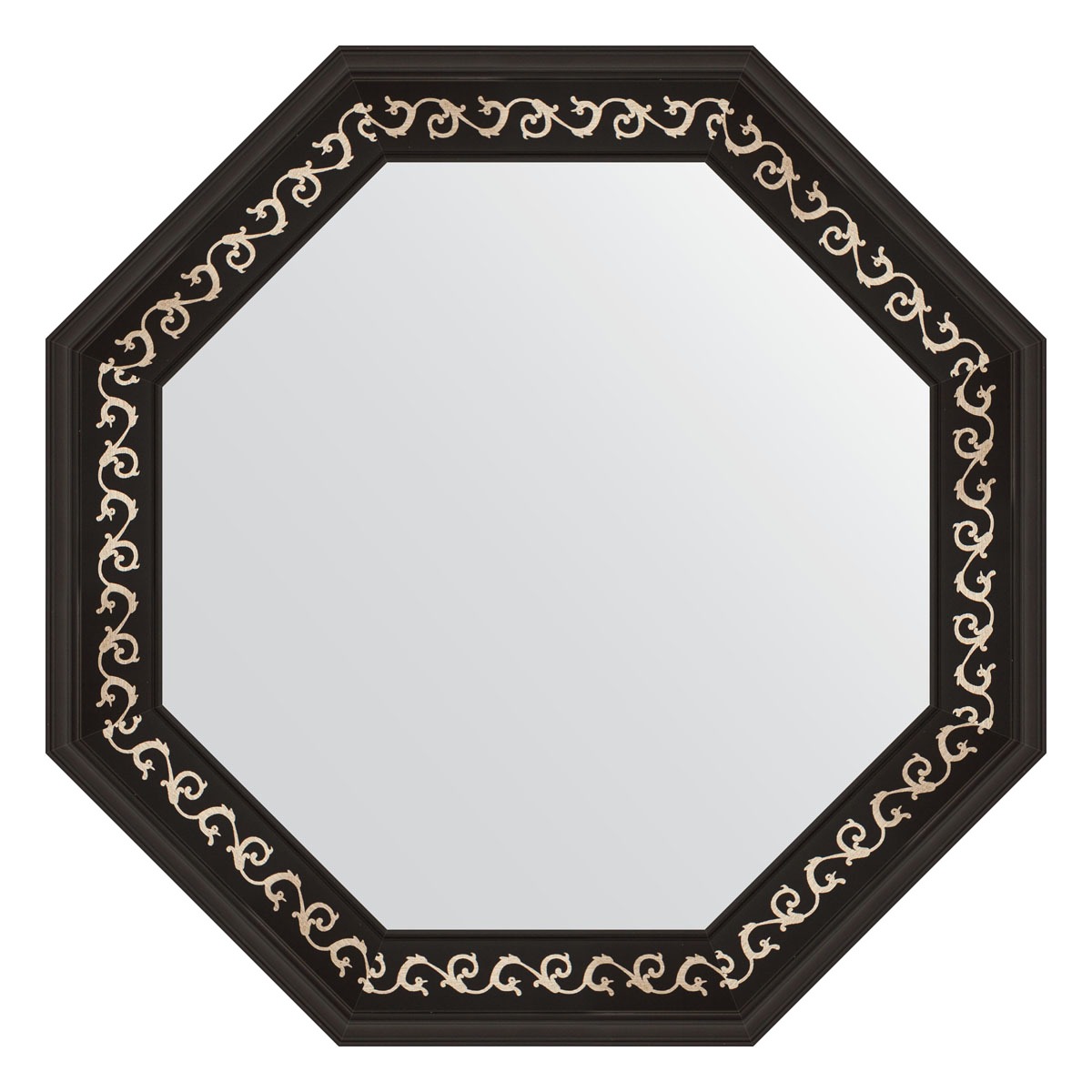 фото Зеркало в багетной раме evoform черный ардеко 81 мм 69x69 см