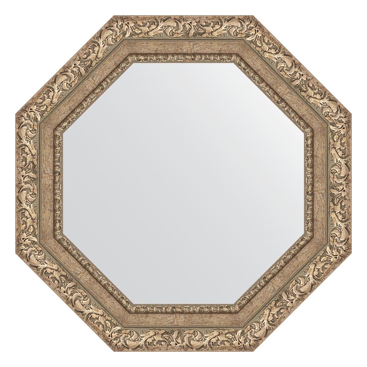 Зеркало в багетной раме Evoform виньетка античное серебро 85 мм 60x60 см зеркало 45х55 см виньетка античное серебро