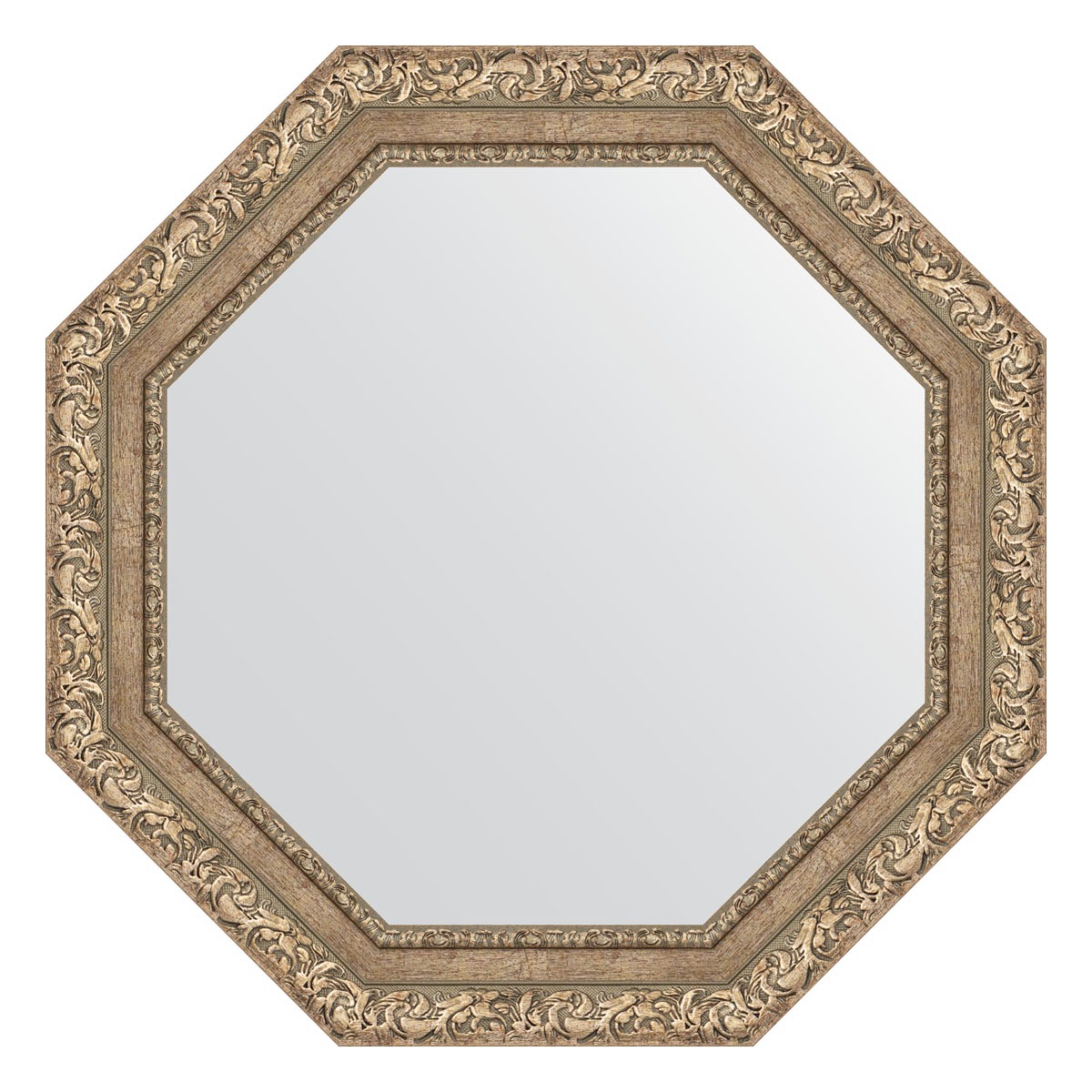 фото Зеркало в багетной раме evoform виньетка античное серебро 85 мм 70x70 см