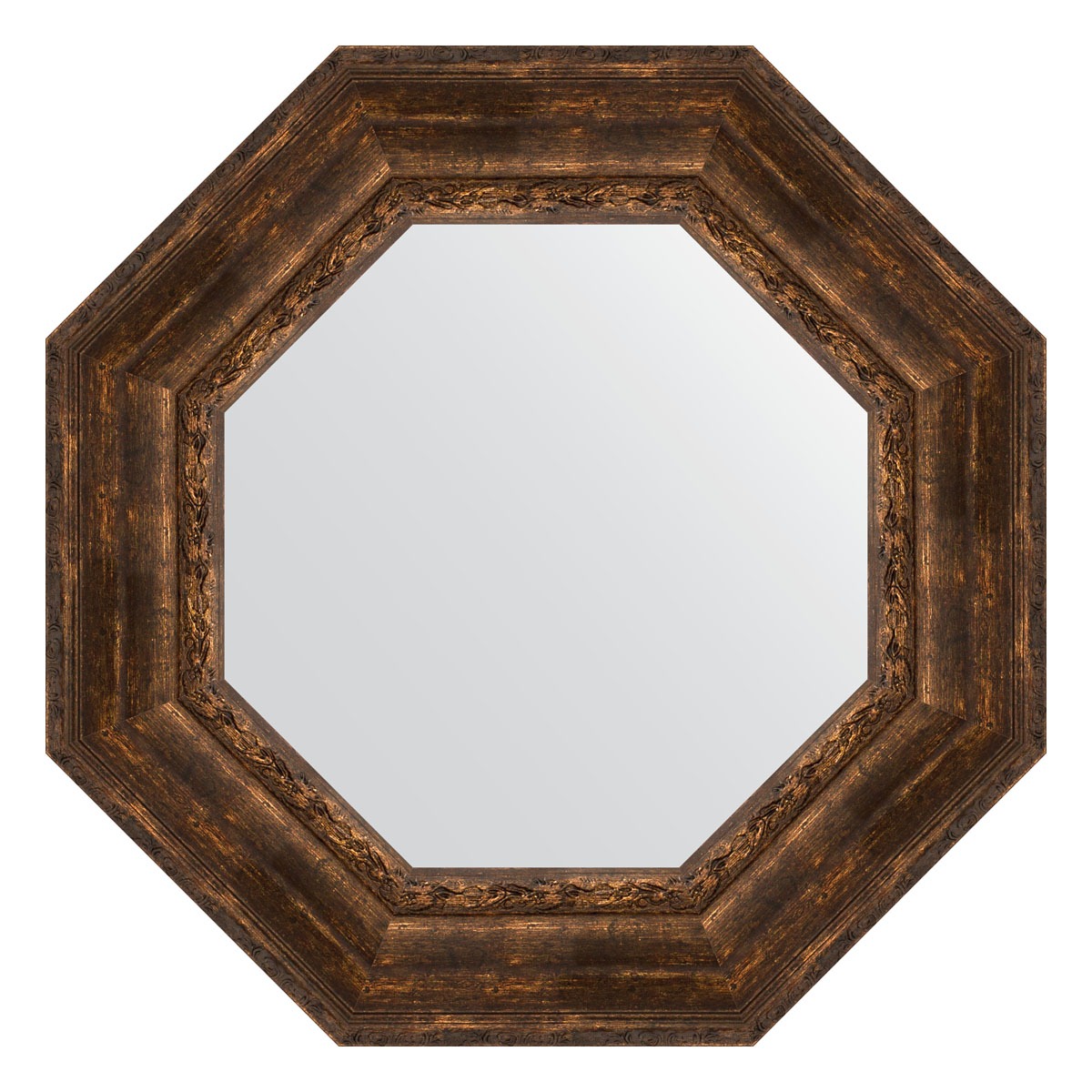 Зеркало в багетной раме Evoform состаренное дерево с орнаментом 120 мм 67x67 см