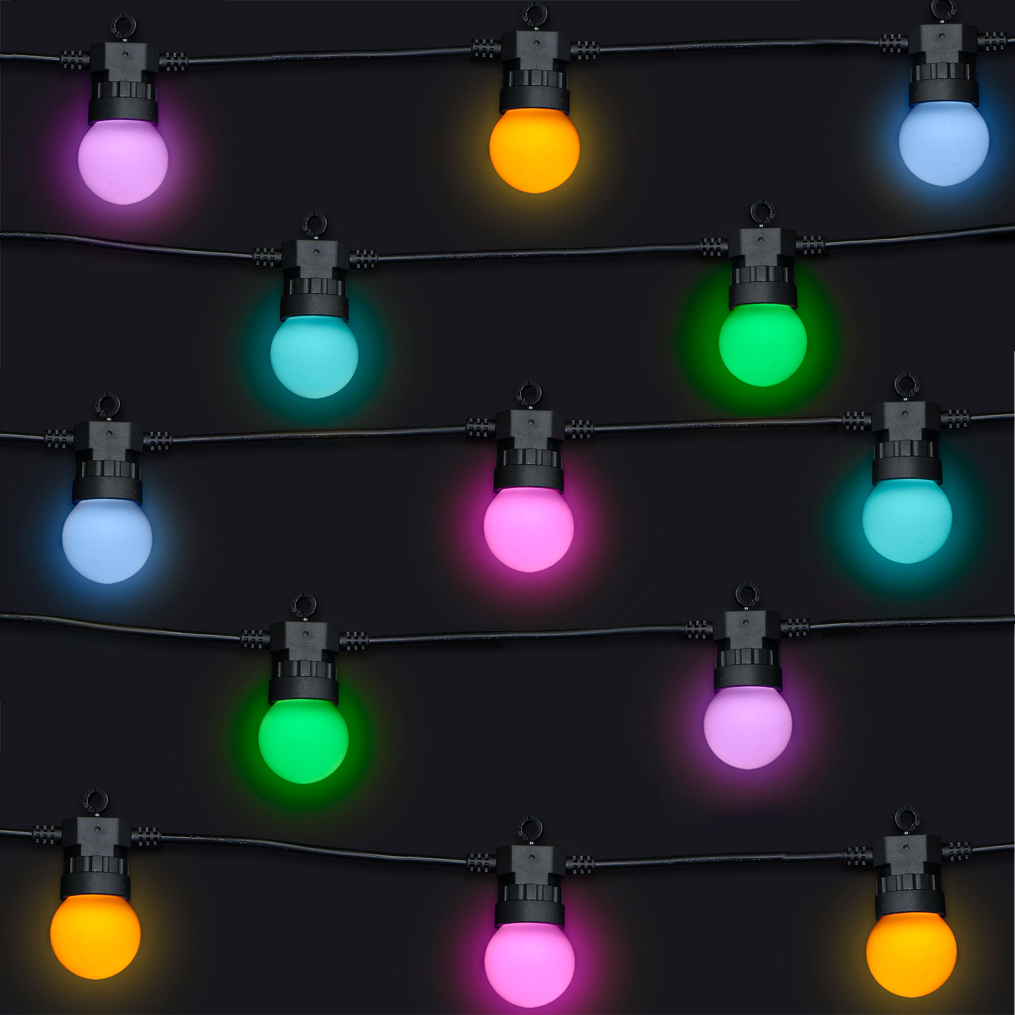 Гирлянда Twinkly Festoon Lights 20 RGB LED 10 м, цвет черный - фото 6