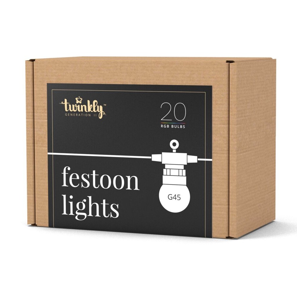 Гирлянда Twinkly Festoon Lights 20 RGB LED 10 м, цвет черный - фото 12