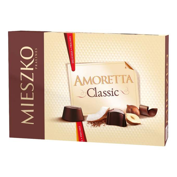 Набор конфет Mieszko Amoretta, 139 г коробка под 16 конфет с ячейками