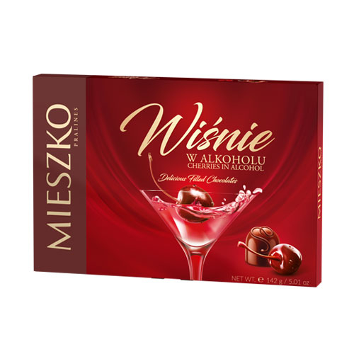 Набор конфет Mieszko Cherry in alcohol pralines, 142 г набор конфет mieszko vodka 285 г