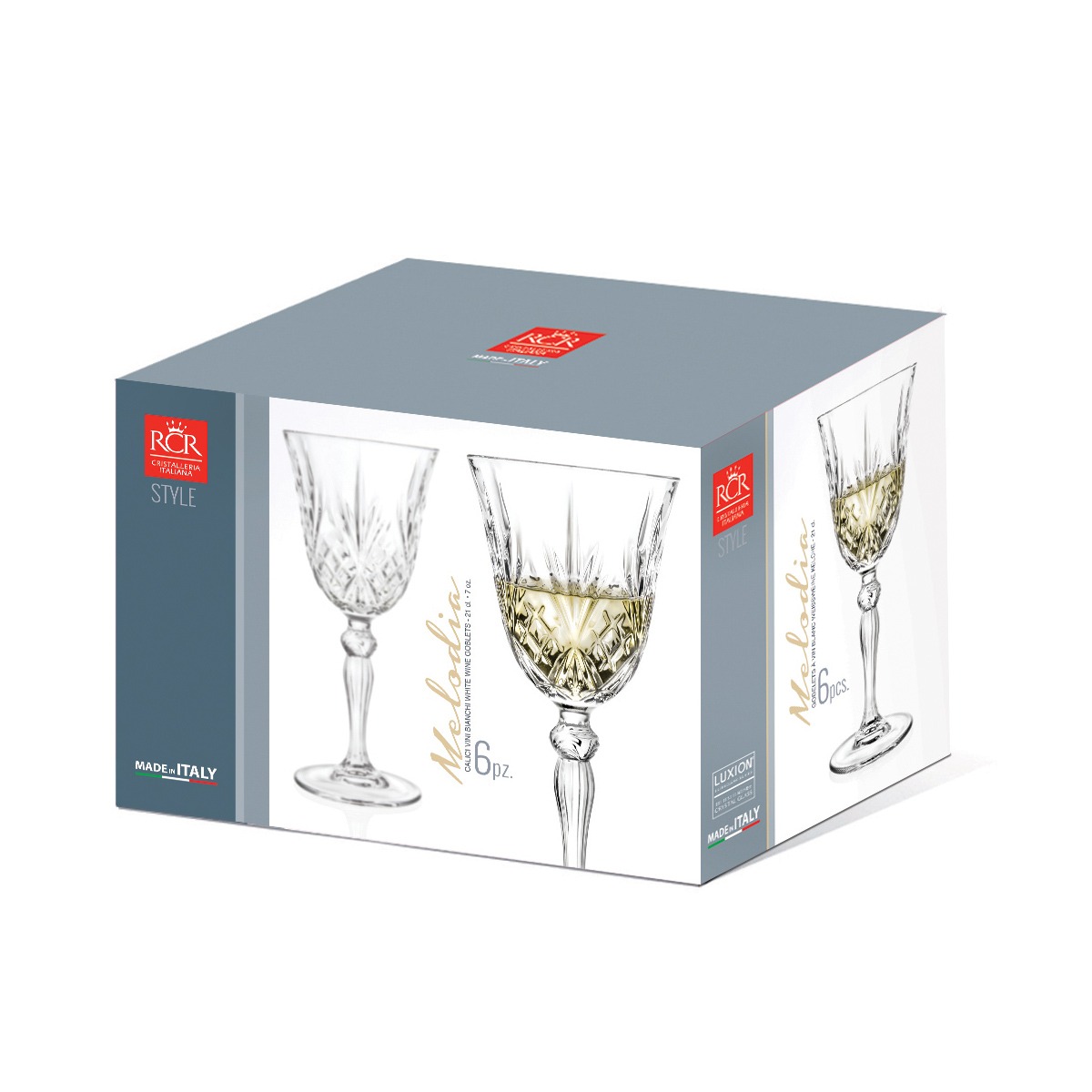 Набор бокалов для вина Rcr Melodia 6х210 мл, цвет прозрачный - фото 5