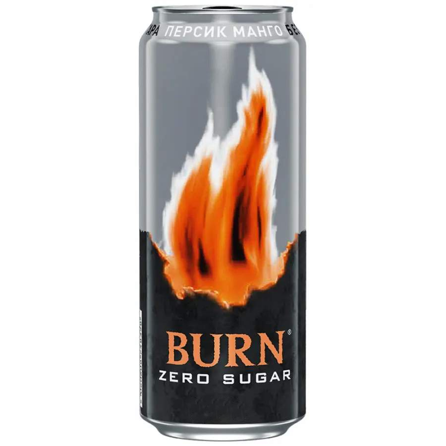 Энергетический напиток Burn Персик-манго, 449 мл