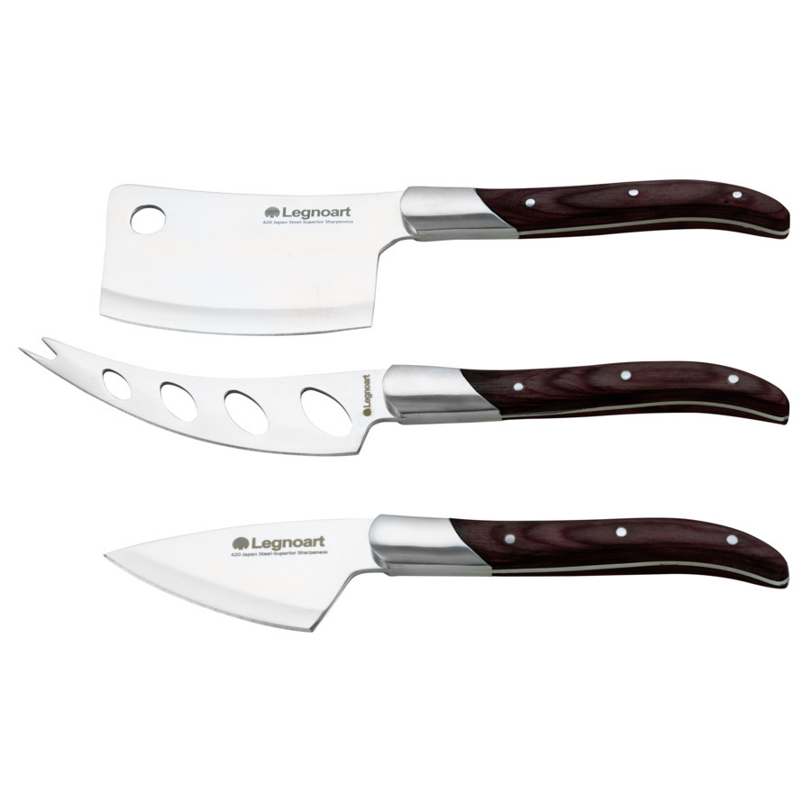 Набор ножей для сыра Legnoart Reggio LGA-CK-20A 3 предмета набор ножей для сыра legnoart reggio 3 предмета японская сталь ручки из светлого дерева п у
