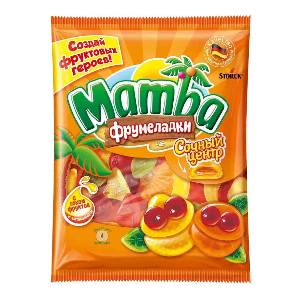 Мармелад Mamba жевательный Сочный центр, 140 г мармелад витамин многоножки 180 г
