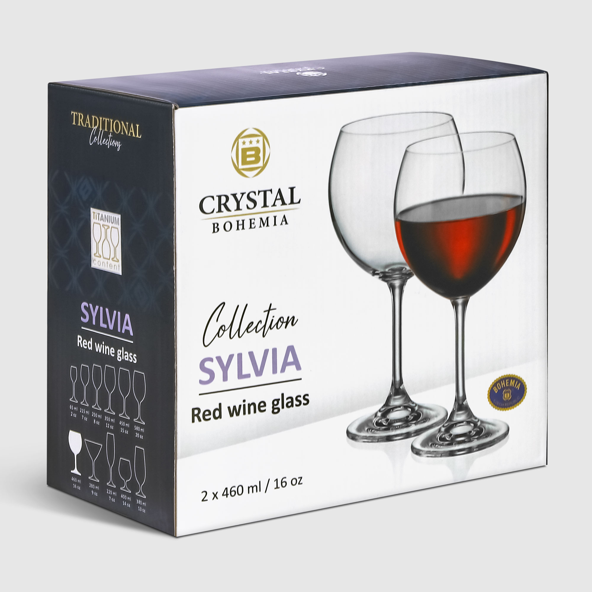 Набор рюмок для красного вина Crystalite Bohemia 