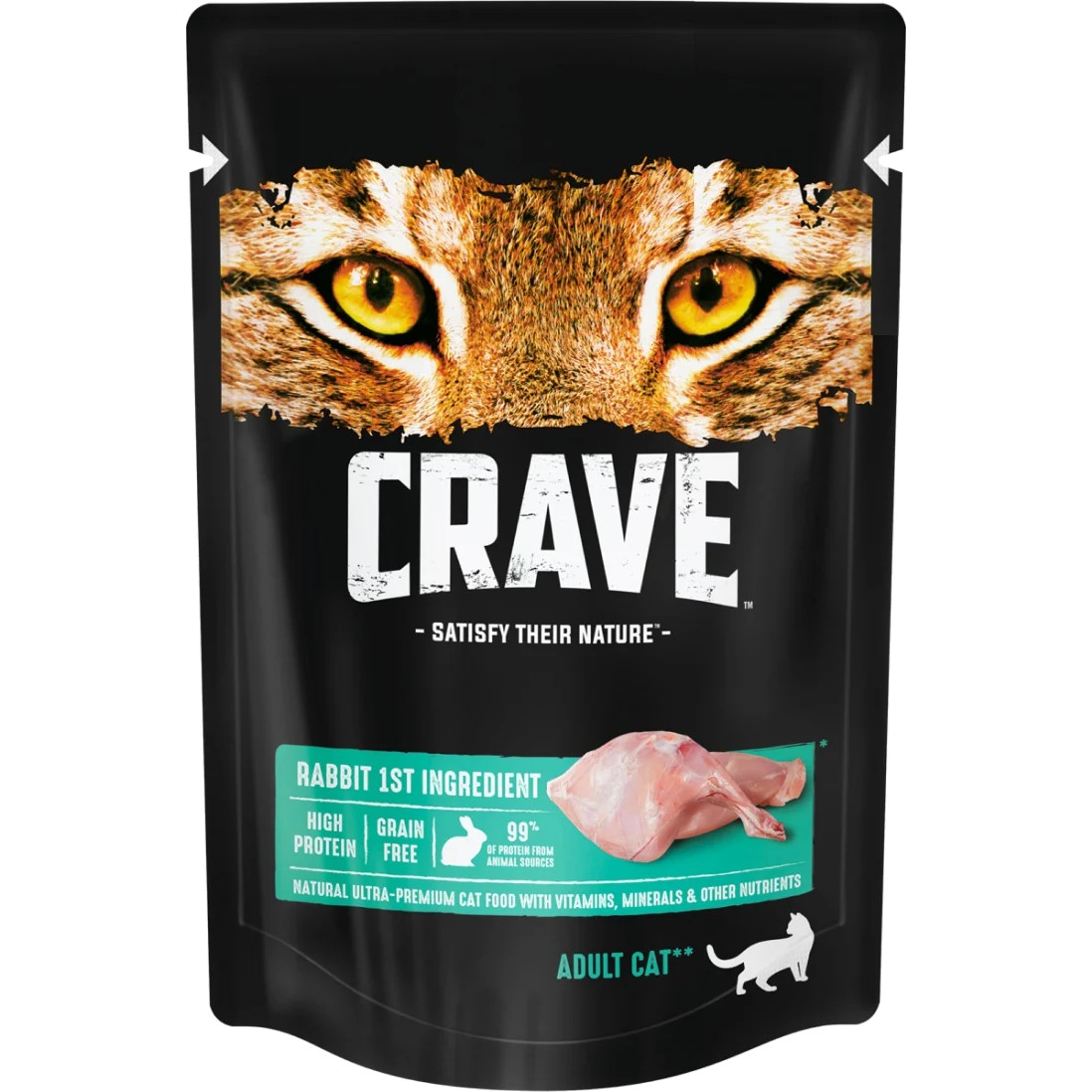 

Корм для кошек Crave кролик пауч 70 г