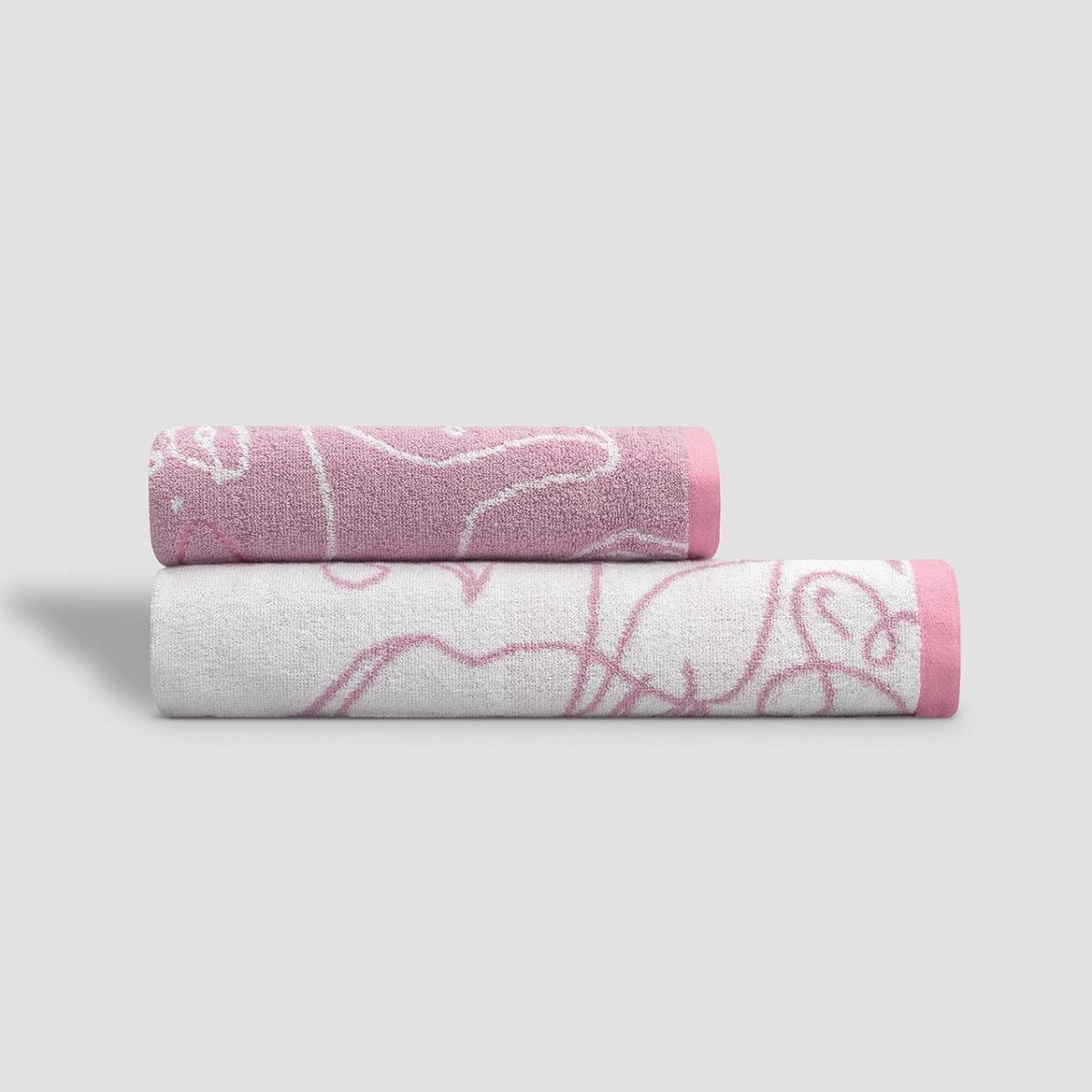 Полотенце Kids by Togas Кэрри белое с розовым 50х100 см