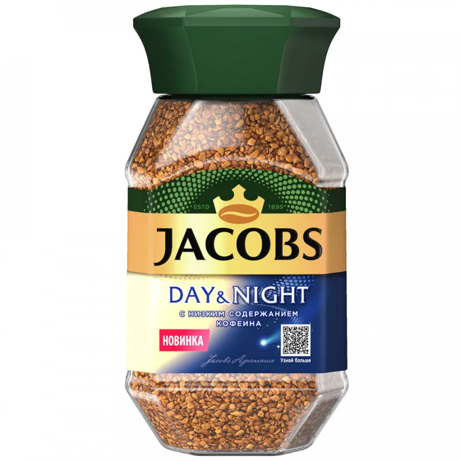 

Кофе Jacobs Day & Night растворимый декофеинизированный, 95 г