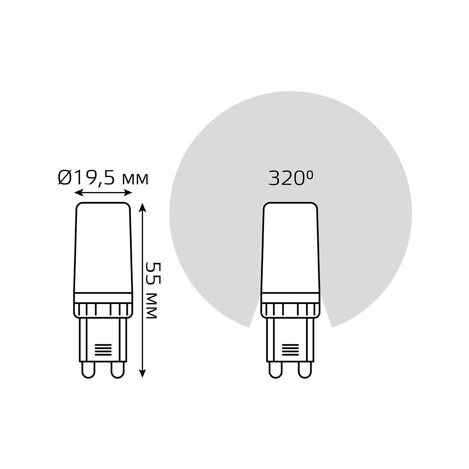 фото Лампа gauss g9 ac185-265v 5,5w 560lm 4100k керамика led