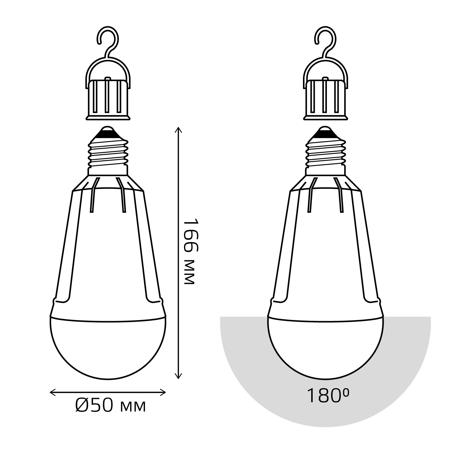 фото Лампа gauss a80 12w 900lm 3000k е27 авар. с li-ion аккумулятором led