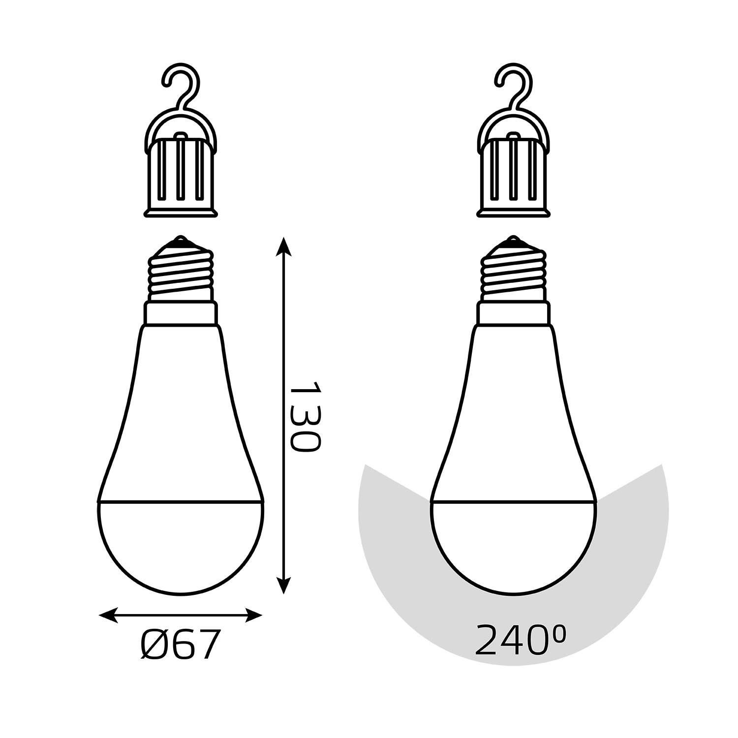 фото Лампа gauss a60 8w 490lm 4100k e27 с li-ion аккумулятором led